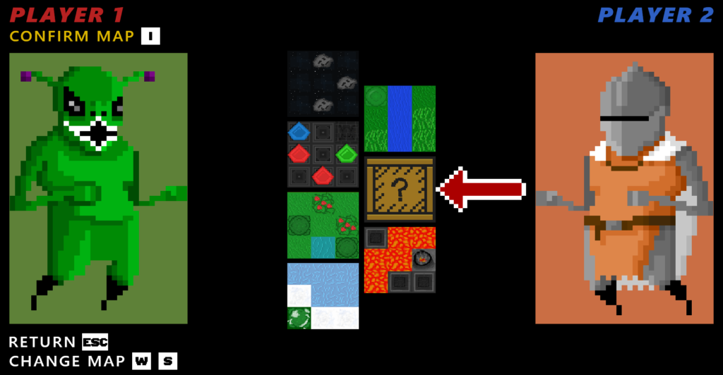 Time Break - game view of the map selection screen.
