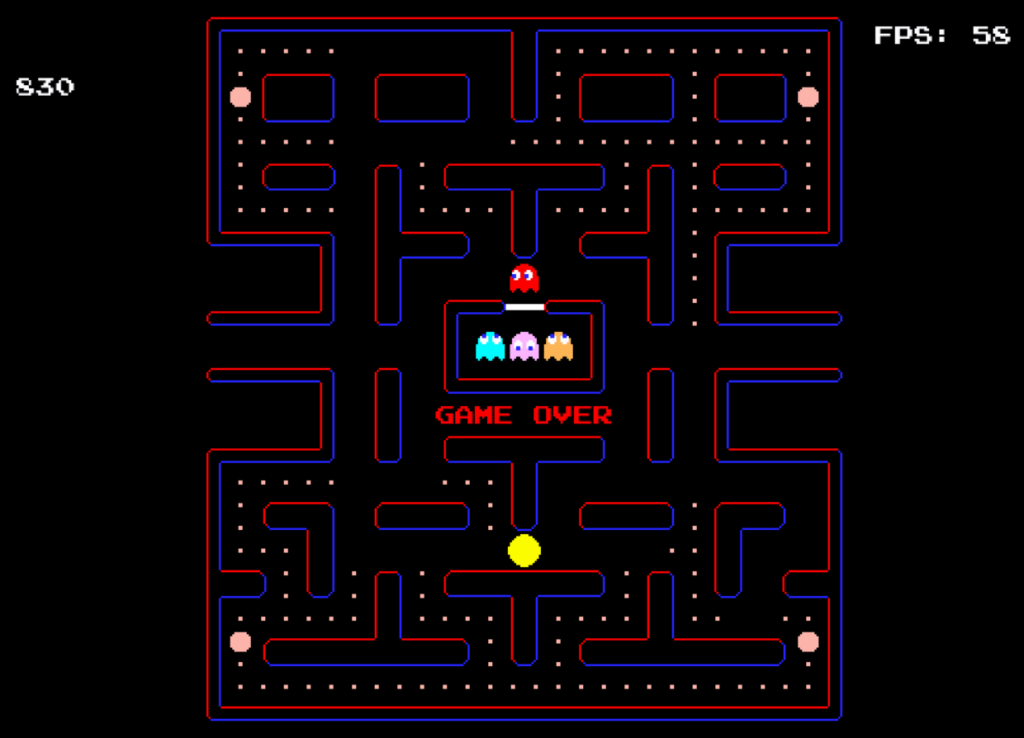 Pac-Man - game over.